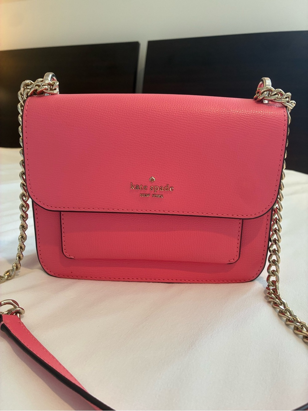 kate spade Coral Pink Leather Chain Crossbody Bag - Picture 2 of 7